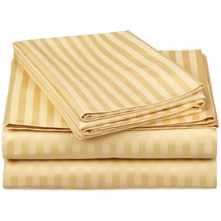 Egyptian Cotton 650 Thread Count Stripe Sheet Set King-Gold